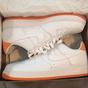 White and Orange Nike Air Force 1 ‘07